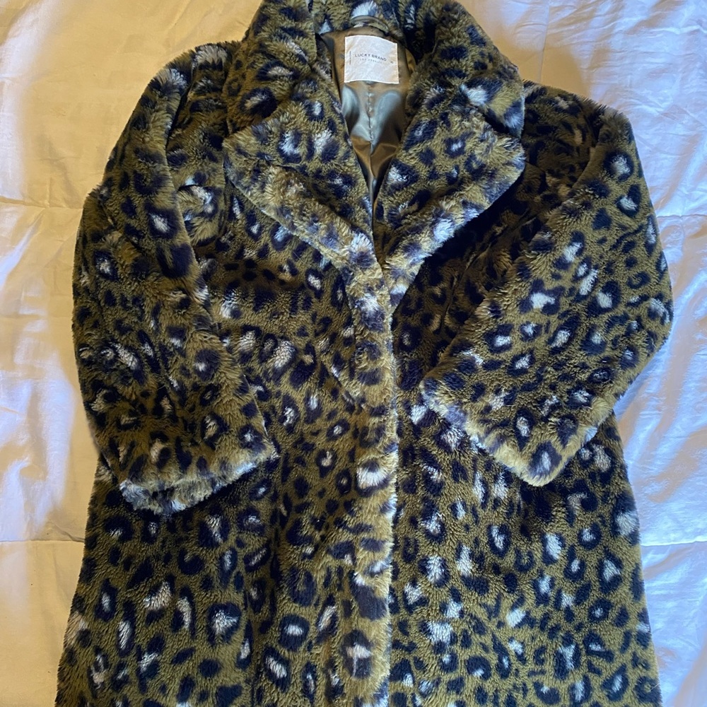 Lucky Brand Fur Leopard Coat XS